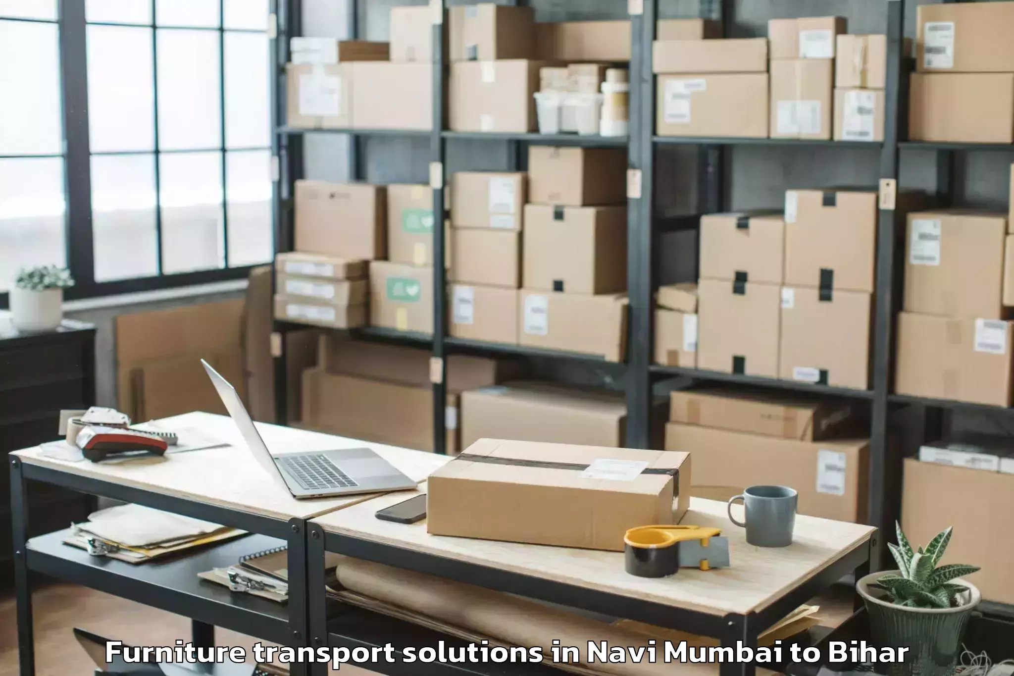 Easy Navi Mumbai to Ladania Furniture Transport Solutions Booking